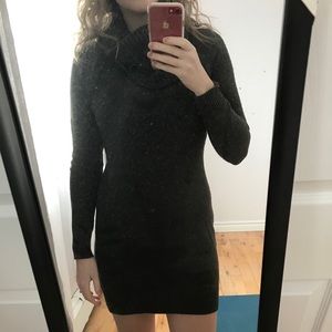 Cowl neck sweater dress